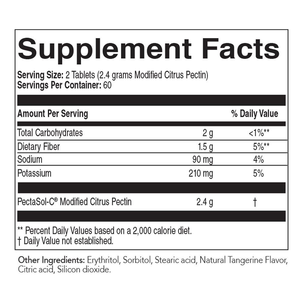 Pectosol PectaSol-C Modified Citrus Pectin Chewable Tablets - Tangerine Flavor ...
