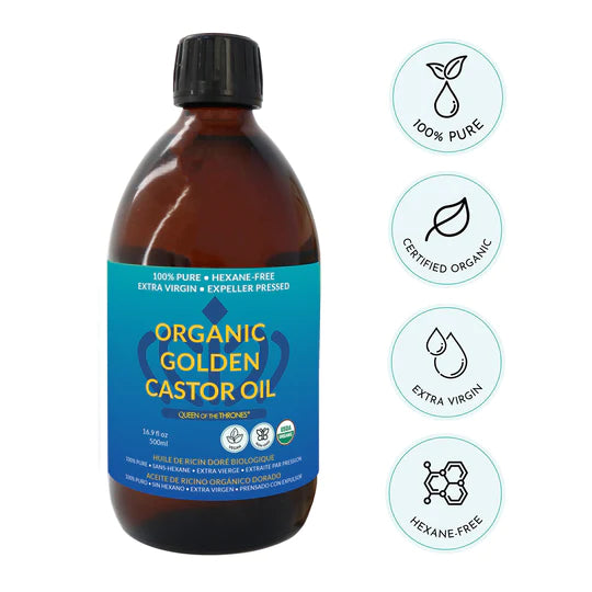 Organic Castor Oil 16.9oz 100% Pure, Extra Virgin Expeller-Pressed, Hexane-Free