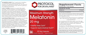 Melatonin Max Strength 20 mg