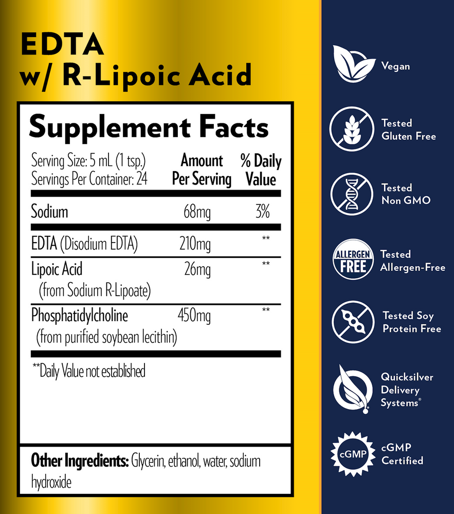Liposomal EDTA with R-Lipoic Acid: 4 oz