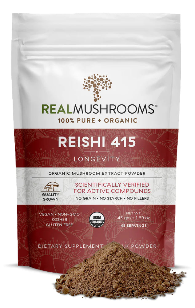 
            
                Load image into Gallery viewer, Organic Reishi Mushroom Extract Powder – 45g Bulk Powder
            
        