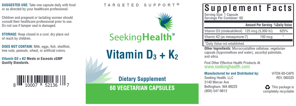 Vitamin D3 + K2 (Seeking Health)