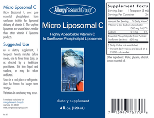 Micro Liposomal Vitamin C: 4oz