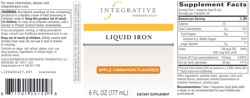 Liquid Iron (Apple Cinnamon): 6 oz